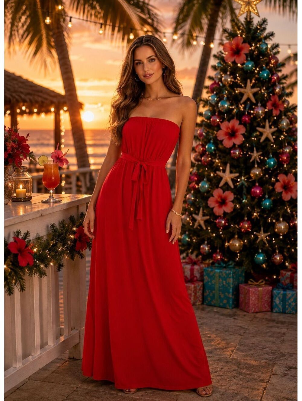 Revolve Krisa strapless 100% silk maxi dress